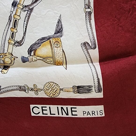 Celine Paris Les "Dragon" Hand-Rolled 1804-1814 Silk Scarf 29" x 30" - Picture 2 of 5